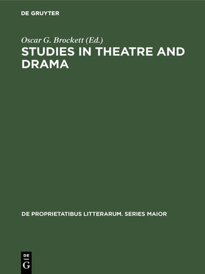 cover image of Studies in Theatre and Drama